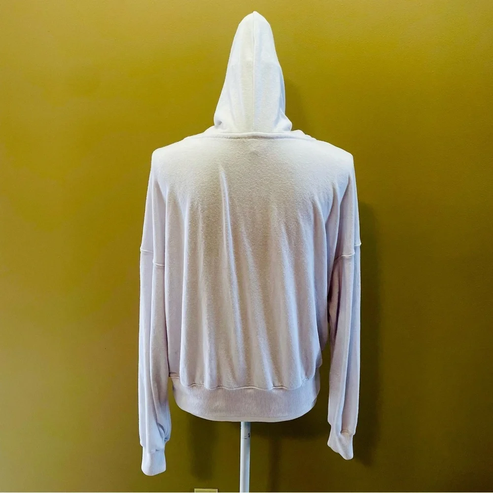 Free People White Lace-Up Hoodie Small